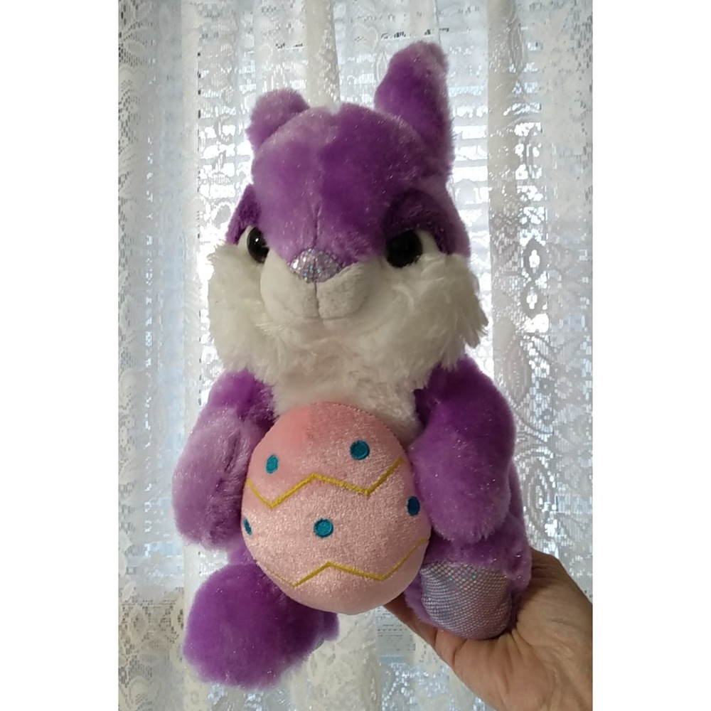 Walmart Bunny Rabbit Plush 10" Purple Stuffed Animal Toy Easter Egg Sparkle